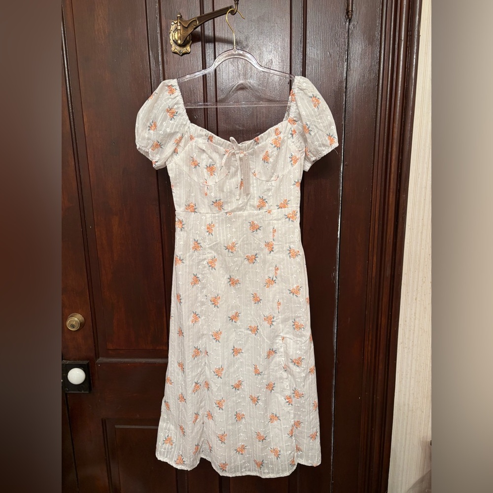 White Sundress Yellow flowers